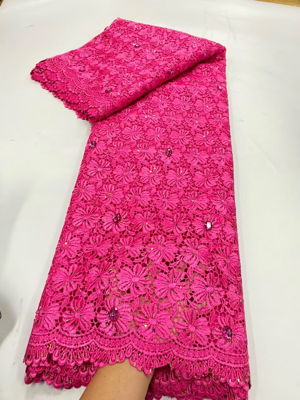 Glitter Tablecloth - Wysokiej jakości afrykańska nigeryjska tiulowa koronka