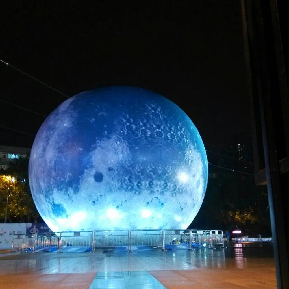 Led Balloon Light - Gigantyczna nadmuchiwana niebieska kula księżycowa z