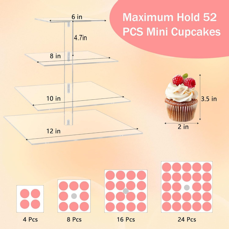 Stojak na babeczki YestBuy, 4- – Cupcake Stand Tier recenzja i cena