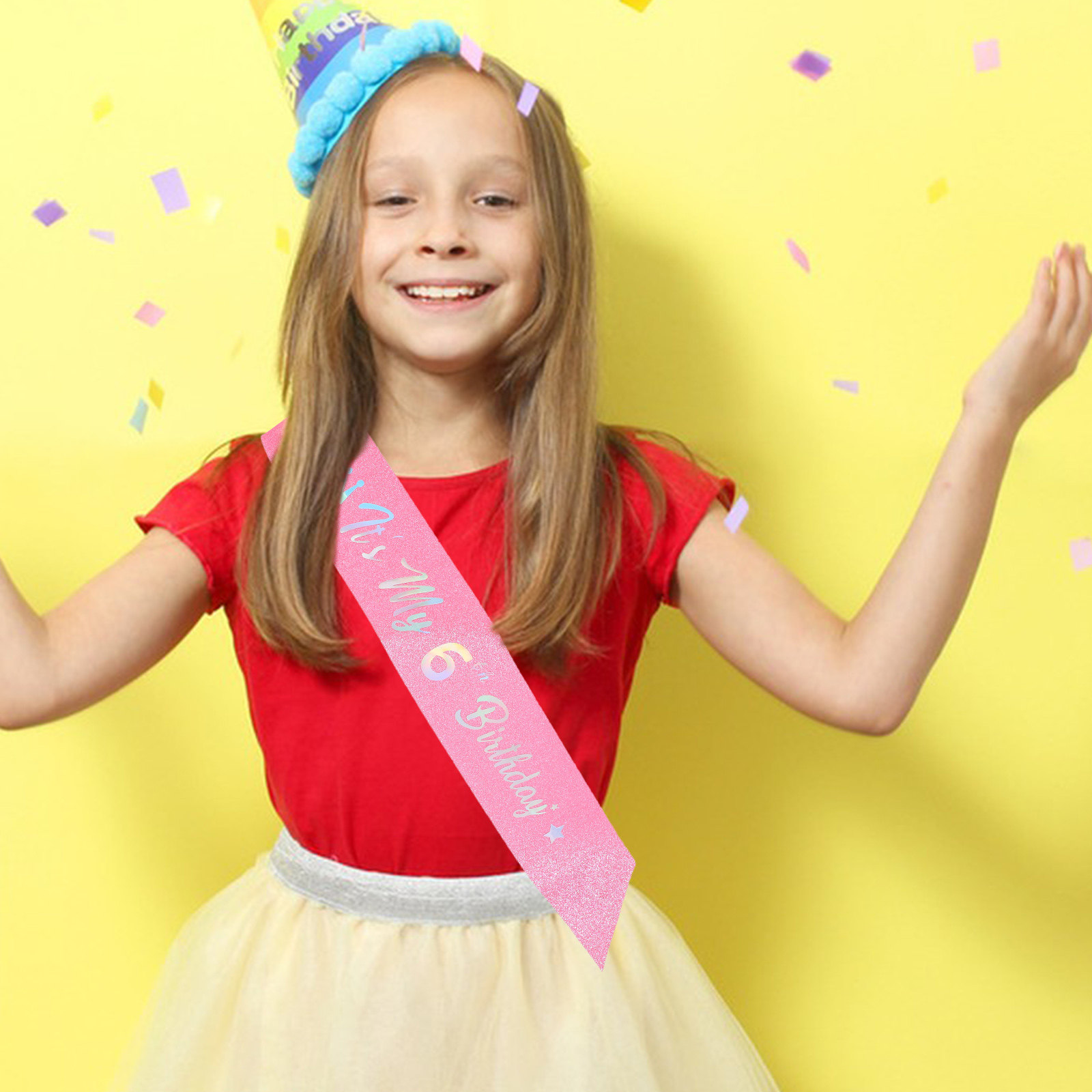 5 szt. Różowa brokatowa opaska – Birthday Sash Glitter recenzja i cena